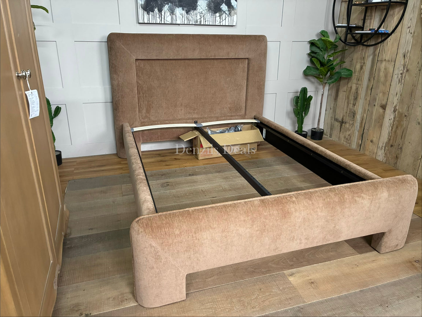 John Lewis Blocky Upholstered Bed Frame, Double, Nutmeg