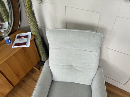 John Lewis Relaxed Recliner Armchair & Footstool, Metal Leg, Grey Chenille