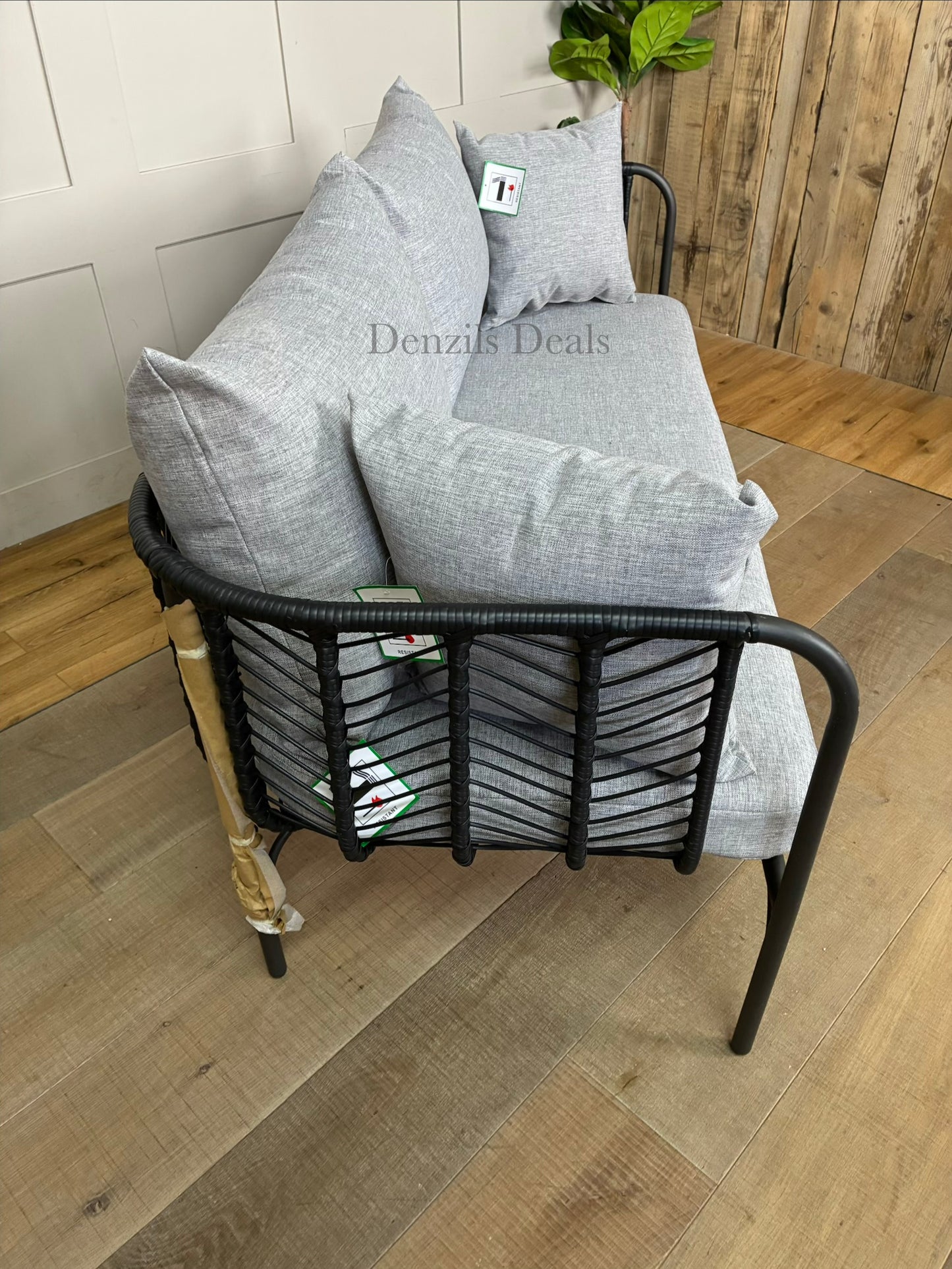 John Lewis Chevron Garden Outdoor 2 Seater Sofa Grey