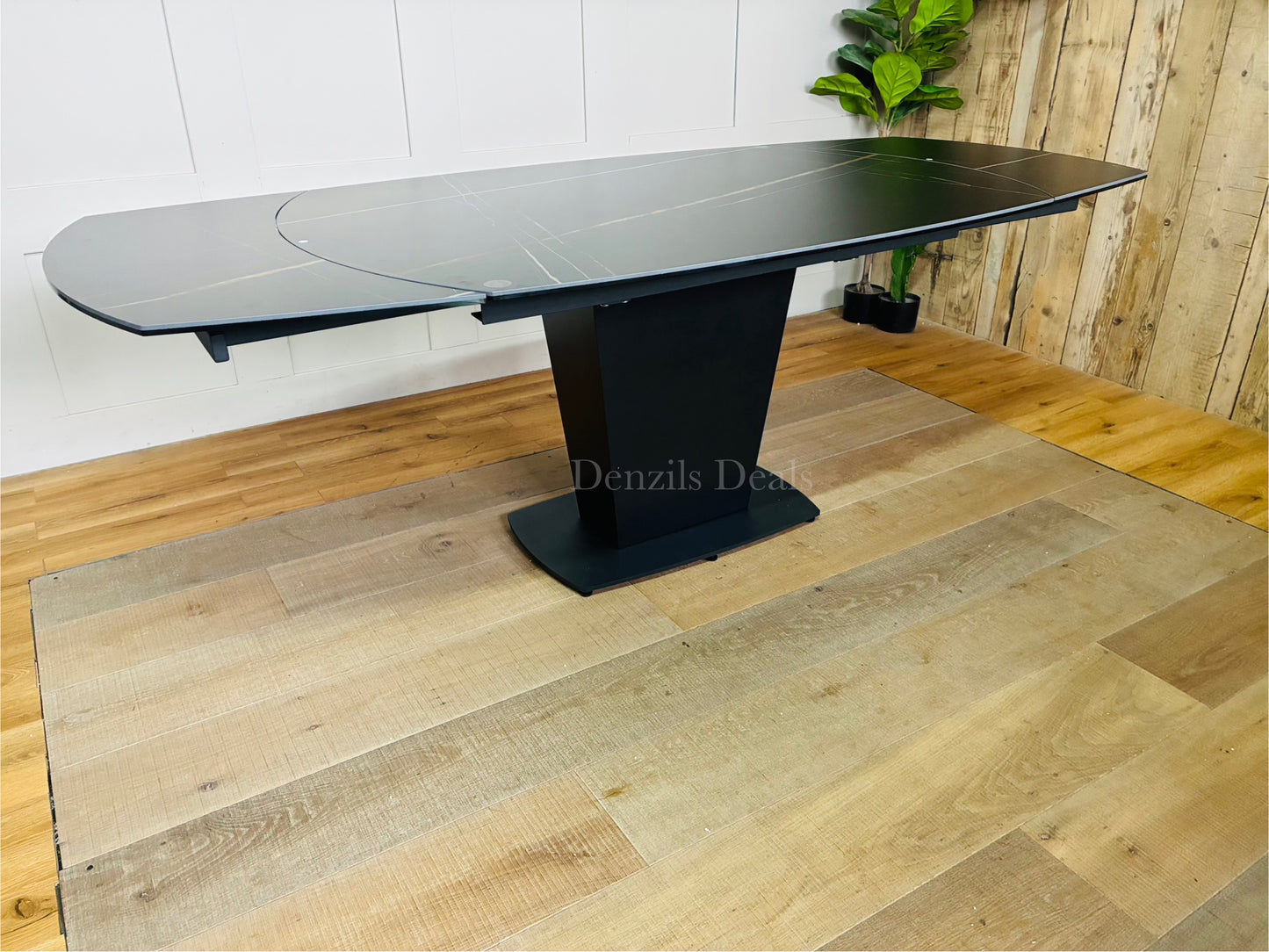 Dwell Tabula Black Ceramic Marble Effect Extending Dining Table 150-220cm RR £1099 R40