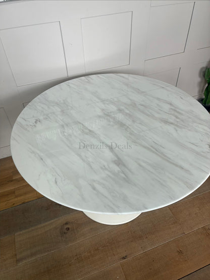 Nick Scali Round Marble Dining Table With Metal Pedestal Base Rrp £1299 R45