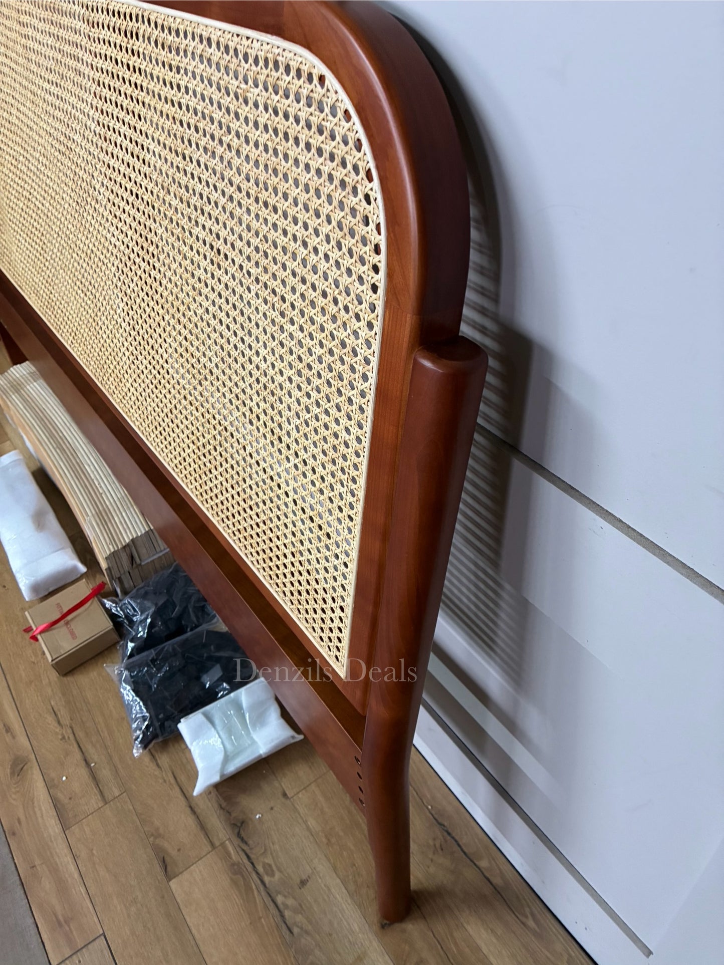 John Lewis Rattan Kingsize Bed Cherry  R50