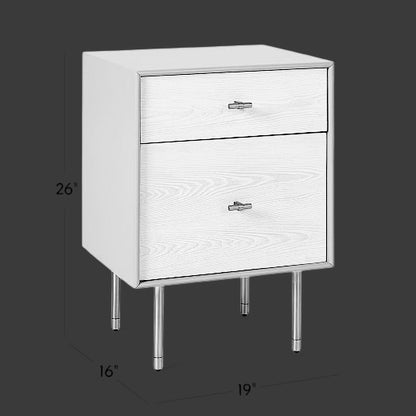 West Elm Modernist Wood & Lacquer Bedside Tables X2