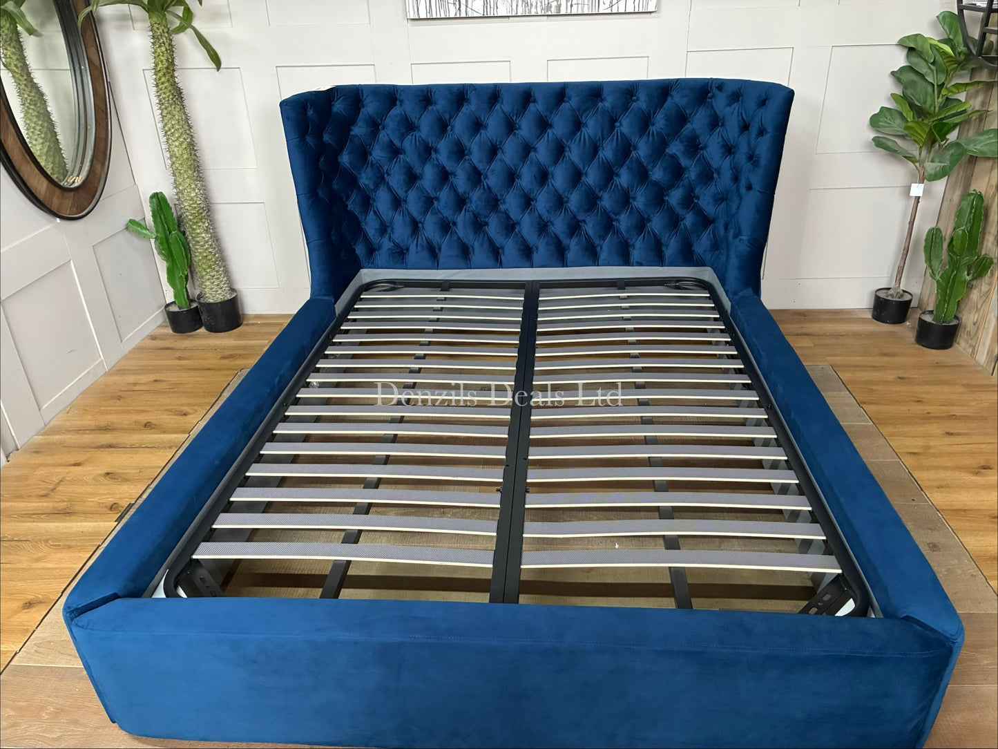 Dwell Cavendish Blue Velvet King Size Ottoman Storage Bed Frame RRP £1149