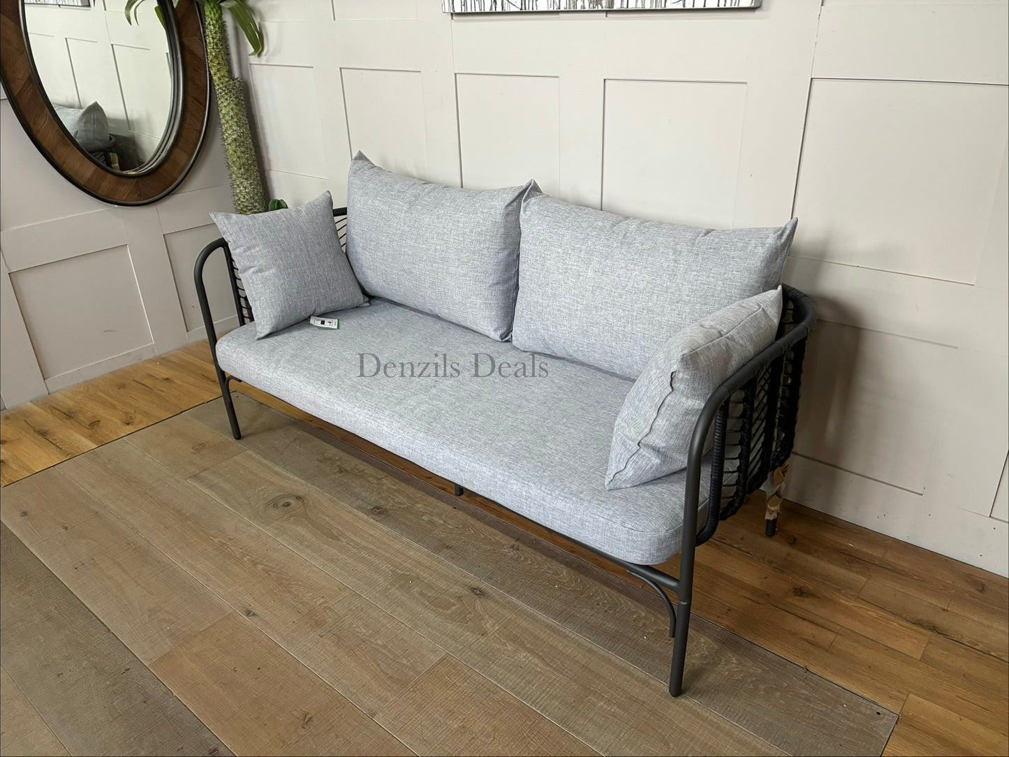 John Lewis Chevron Garden Outdoor 2 Seater Sofa Grey