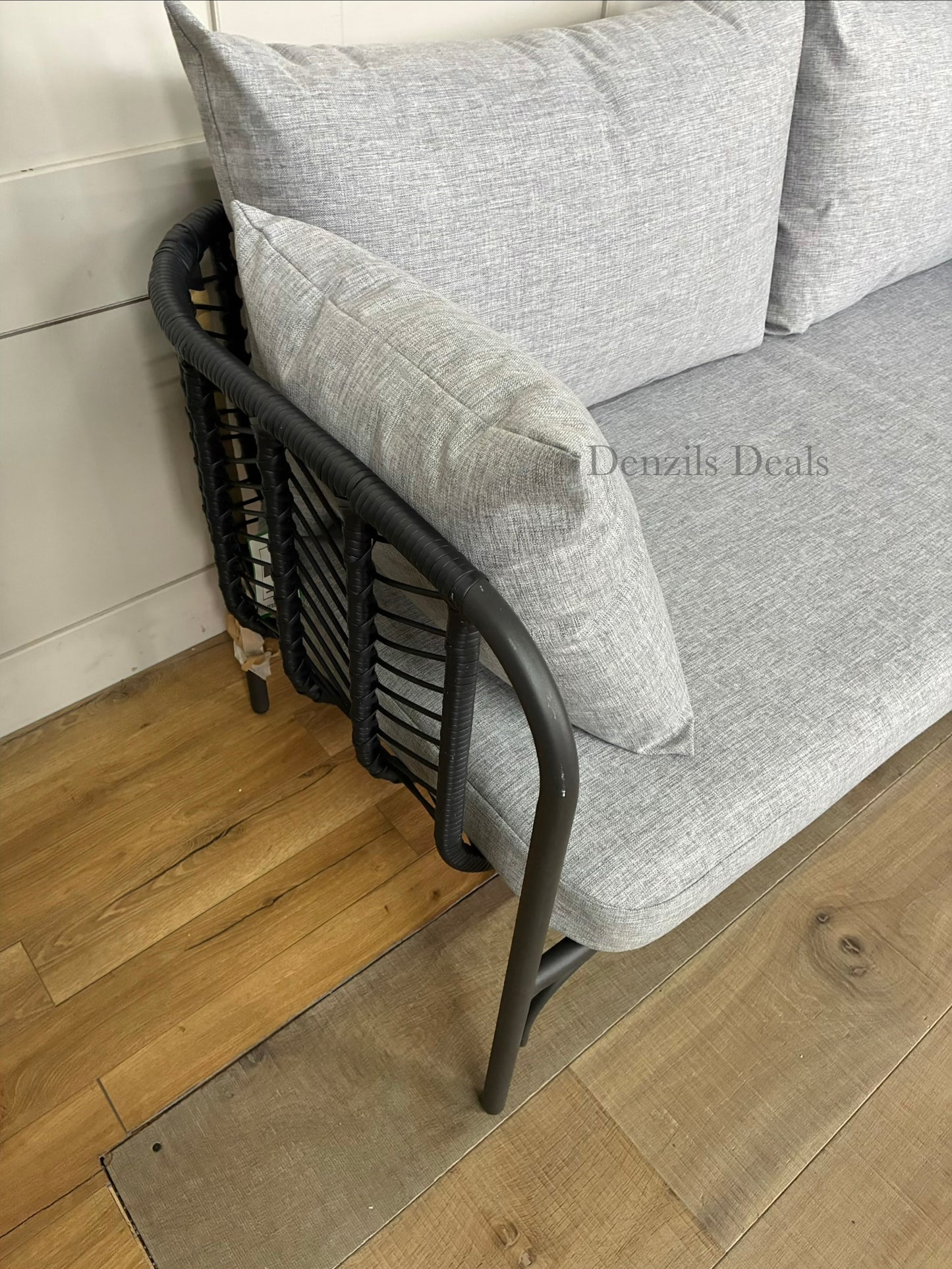 John Lewis Chevron Garden Outdoor 2 Seater Sofa Grey