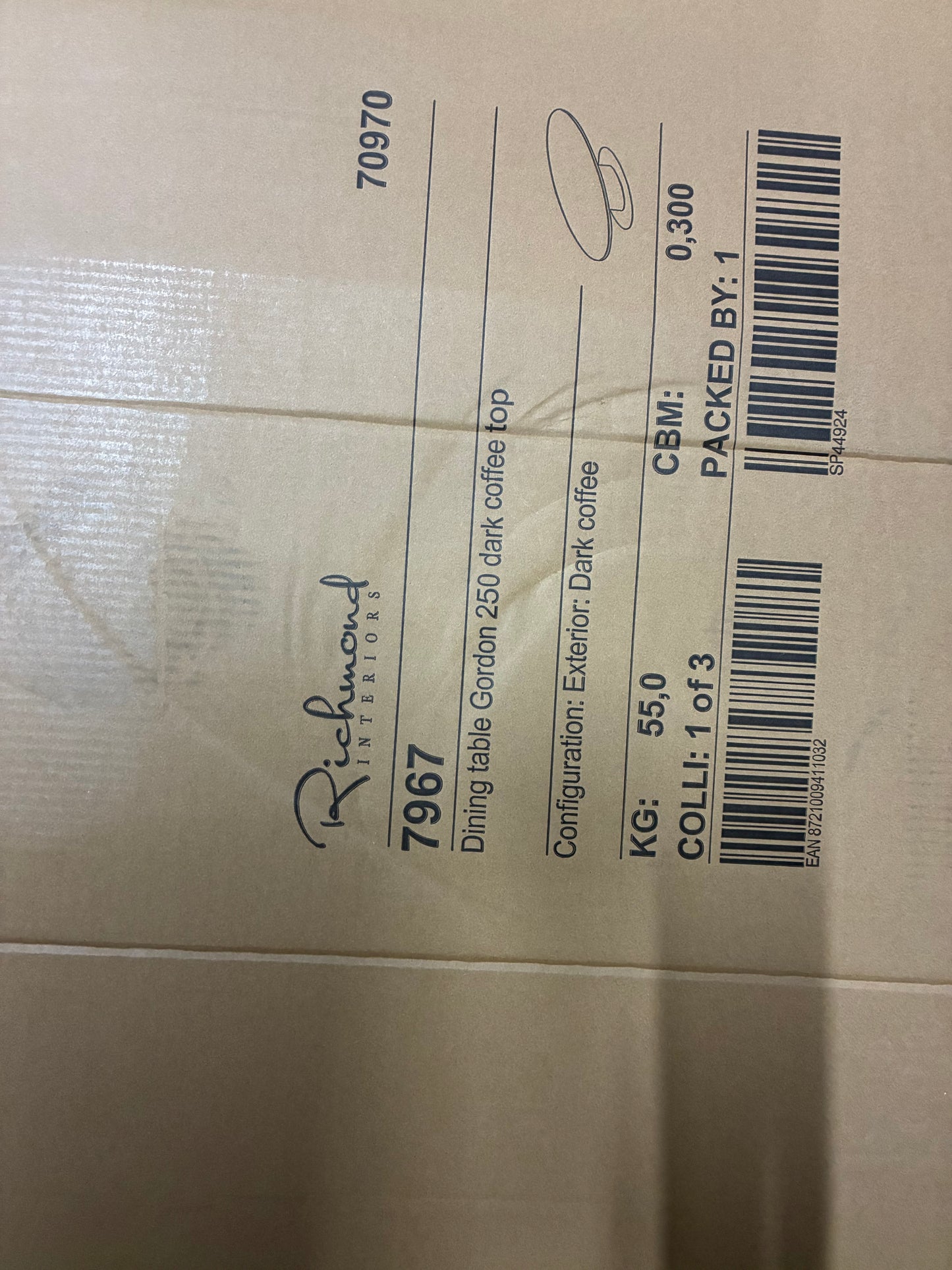 Richmond Interiors Gordon Dining Table, 250cm DARK COFFEE Rrp £2585