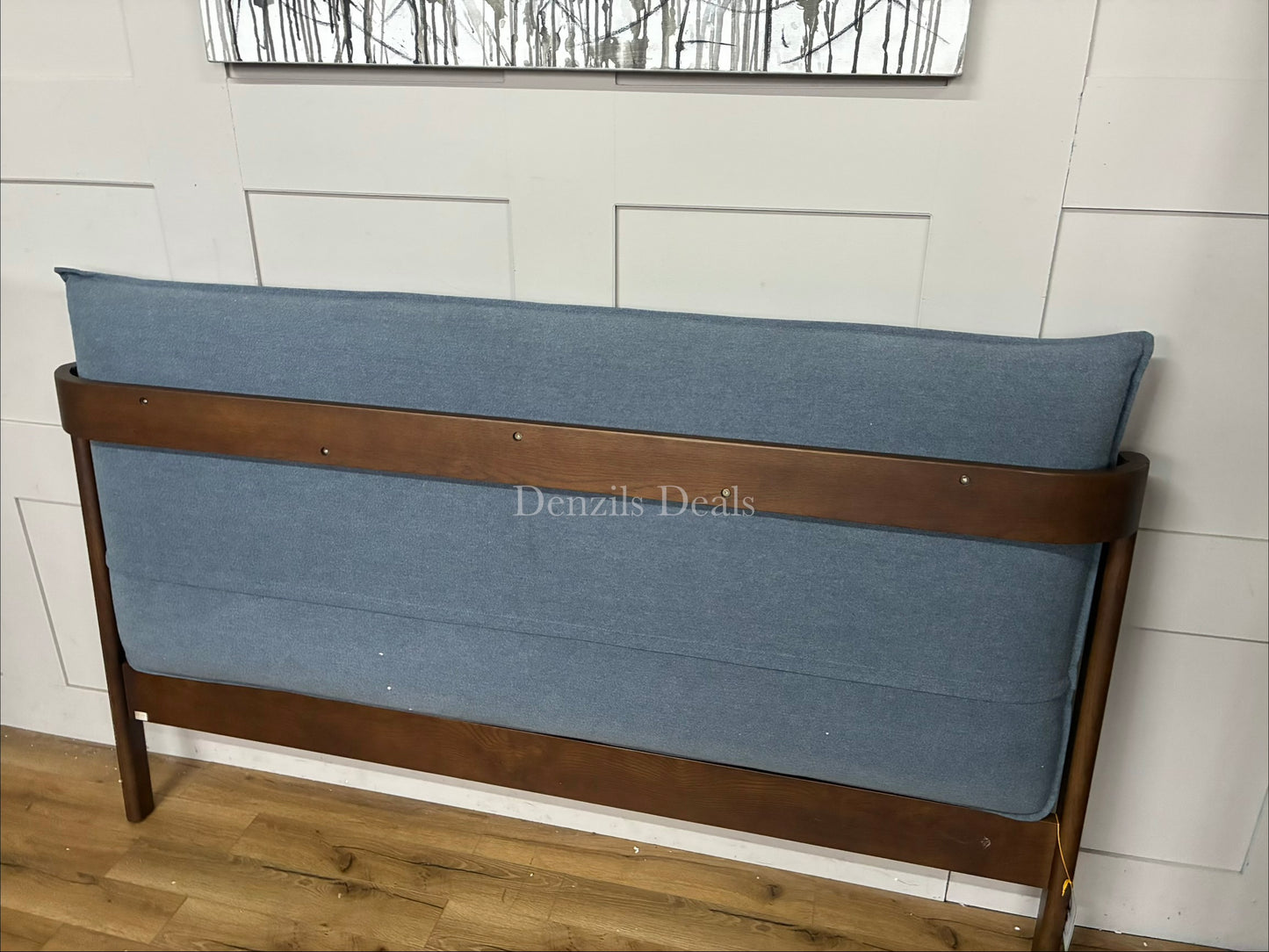 John Lewis Pillow Bed Frame, King Size, Blue Denim Rrp £639 R36
