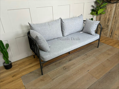 John Lewis Chevron Garden Outdoor 2 Seater Sofa Grey