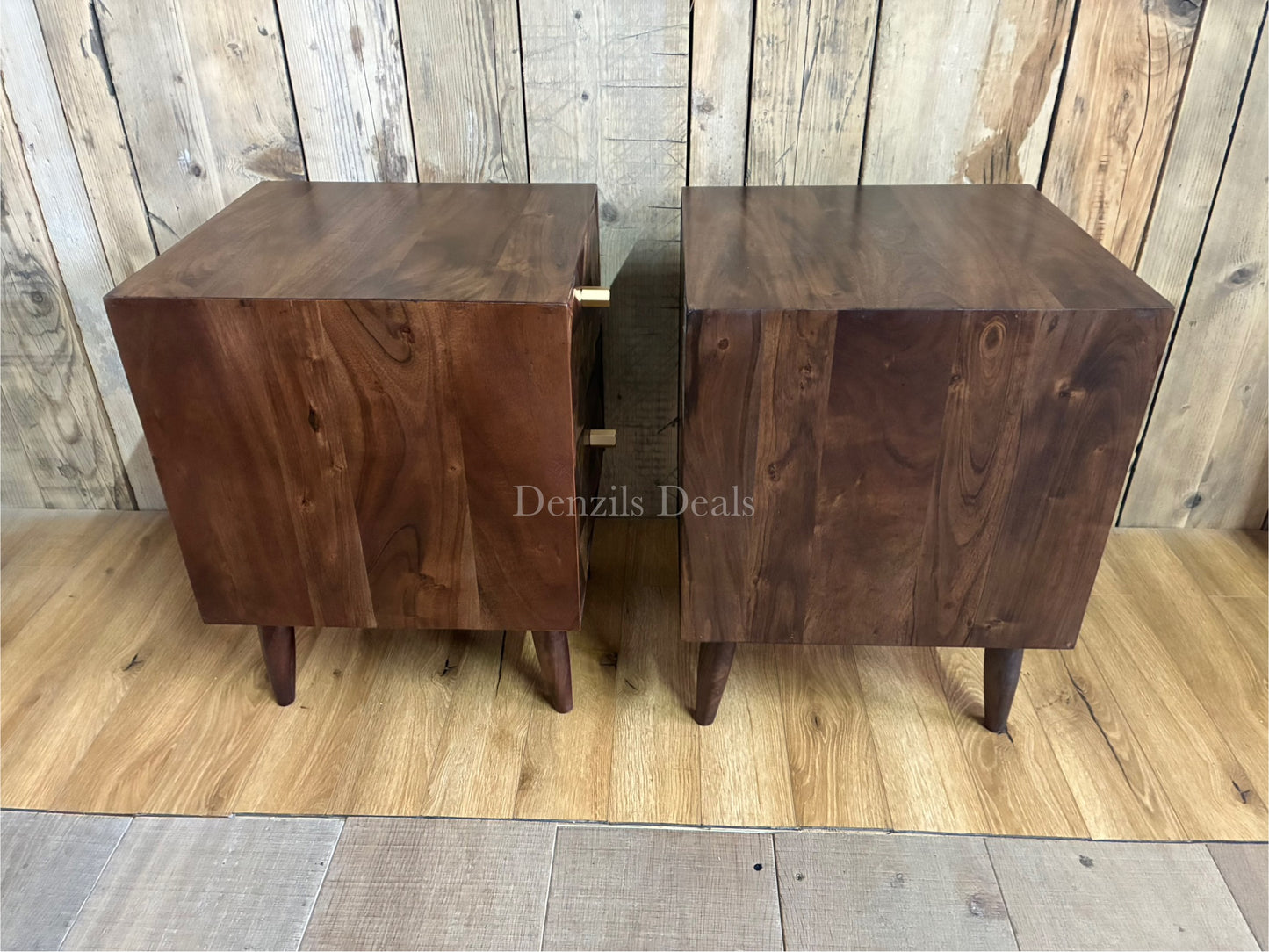 2x John Lewis  + Swoon Franklin 2 Drawer Bedside Table, Dark Brown Rrp £518