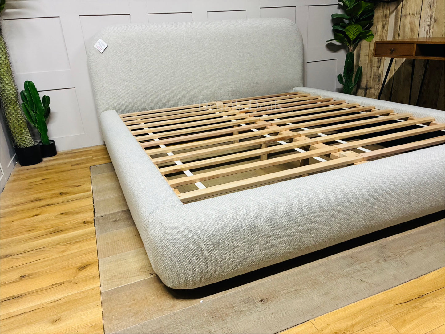 West Elm Laurent Upholstered Bed Frame, Super King Size, Natural Rrp £1699