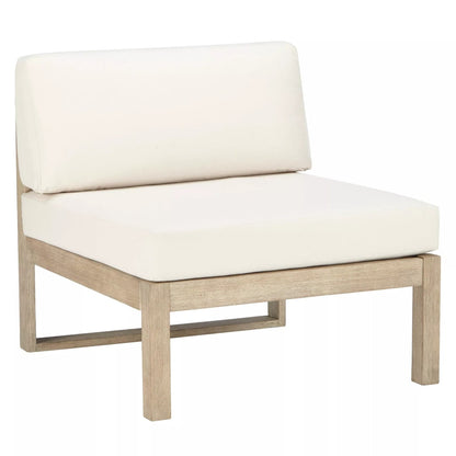 An outdoor corner and modular chairs from the John Lewis St Ives collection, crafted from FSC-certified eucalyptus wood with a slatted back, paired with plush, water-resistant seat and back cushions