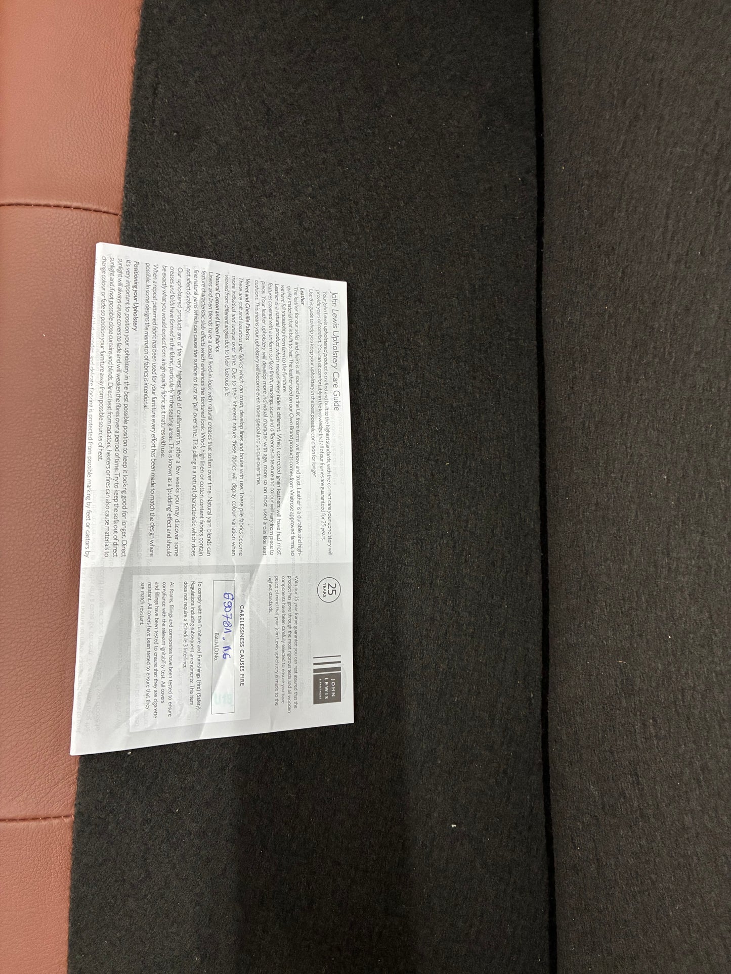 John Lewis Charlotte II Large 3 Seater Leather Sofa, Matt Chestnut R41