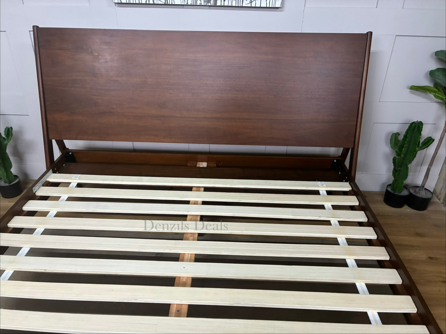 West Elm Mid Century modern Wright Super King size Bed Frame Solid Wood