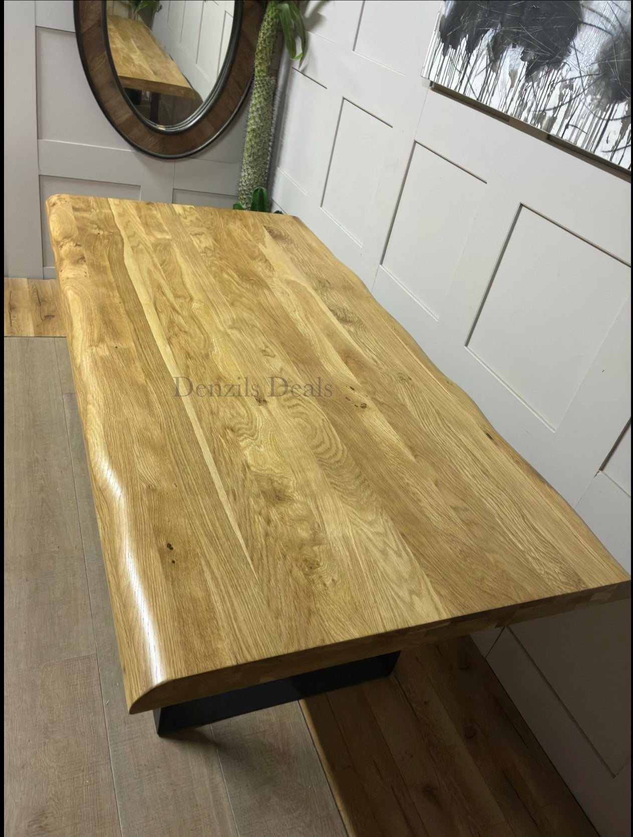 BROOKLYN Living Edge 8 Seater Dining Table Oak Furnitureland Alternative Legs.