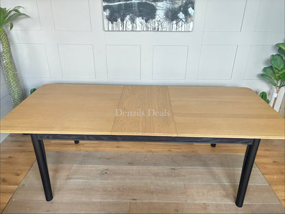 John Lewis Stanton Extending Dining Table, Oak/Black Rrp £799