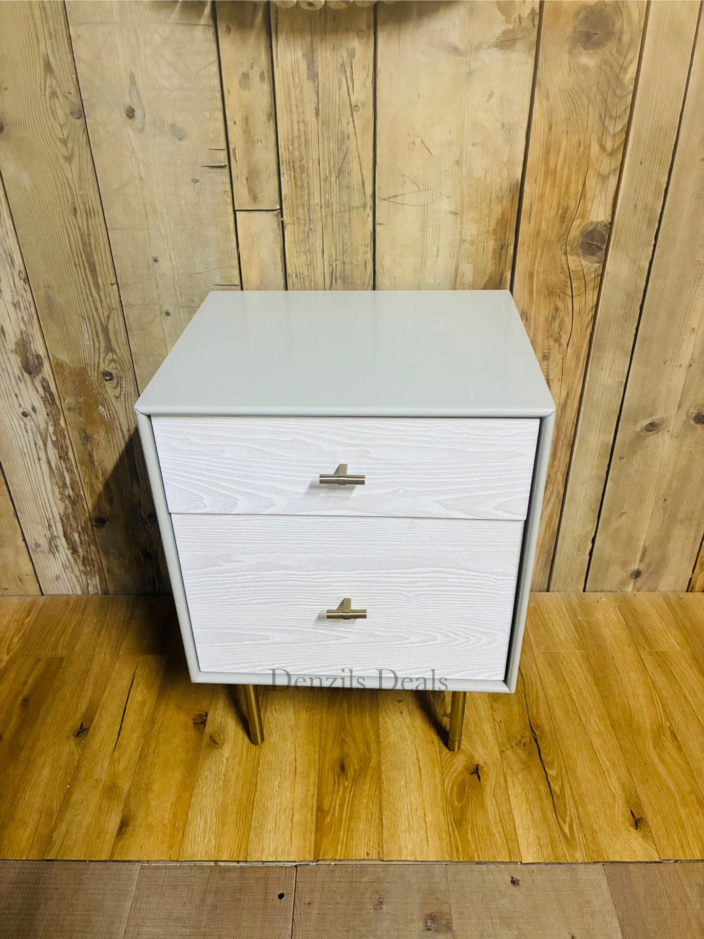 West Elm Modernist Wood & Lacquer Bedside Tables X2