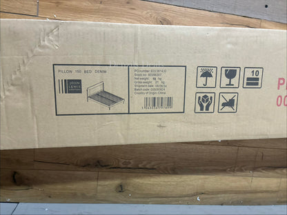 John Lewis Pillow Bed Frame, King Size, Blue Denim Rrp £639 R36
