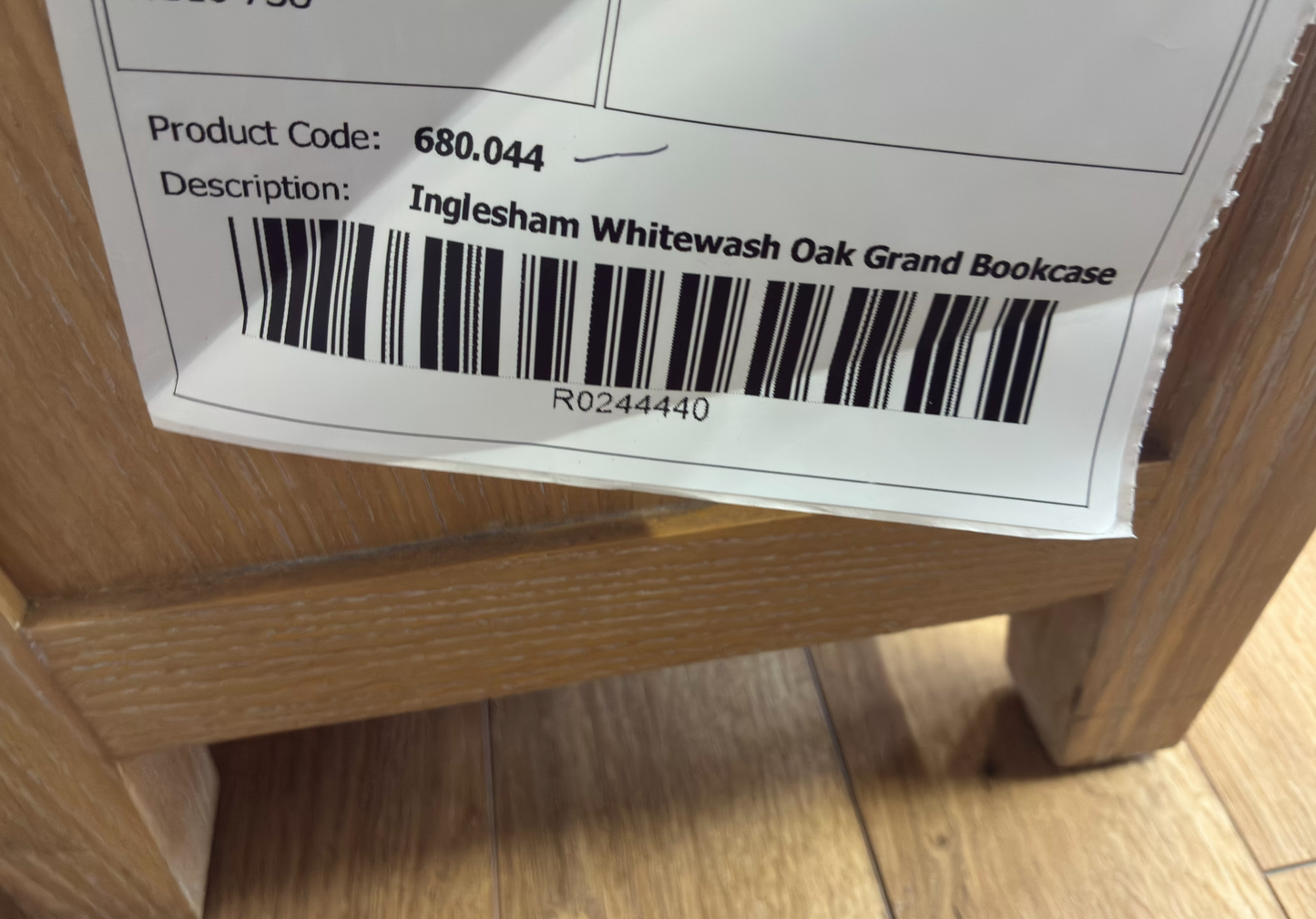 INGLESHAM WHITEWASH OAK Grand Bookcase Rrp £1450