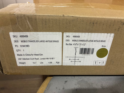 West Elm Mobile Chandelier (104cm - Antique Brass) mid century style Rrp£449 R20