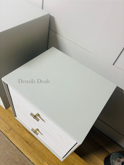 West Elm Modernist Wood & Lacquer Bedside Tables X2