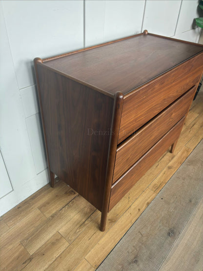 John Lewis Scandi 3 Drawer Wood Chest, Walnut Finish Rrp £499