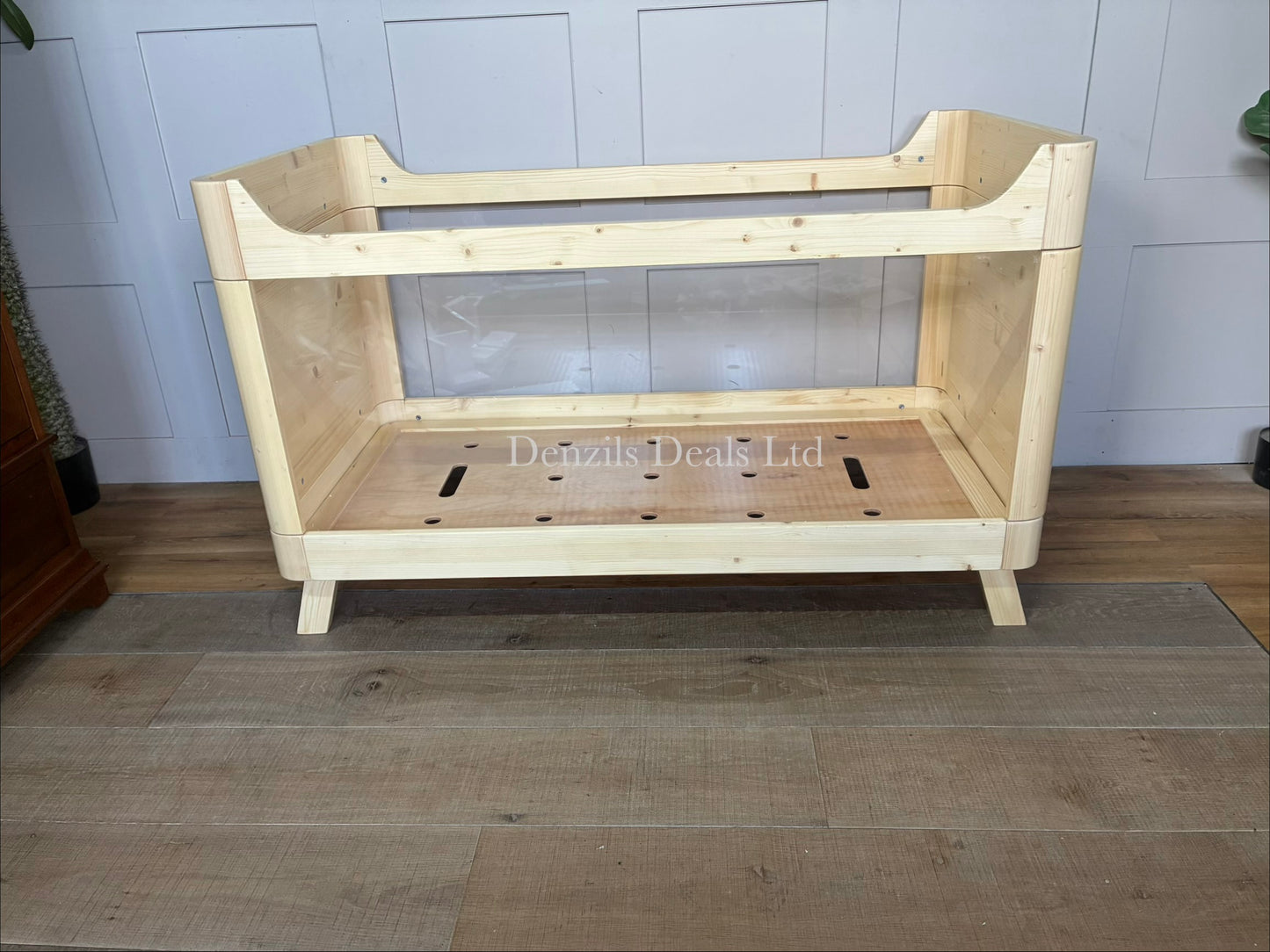 SAZY Baby Cot Bed, Natural , FROM Birth To 18months+, Transparent Sides