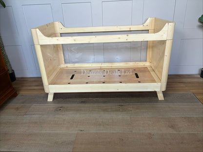 SAZY Baby Cot Bed, Natural , FROM Birth To 18months+, Transparent Sides