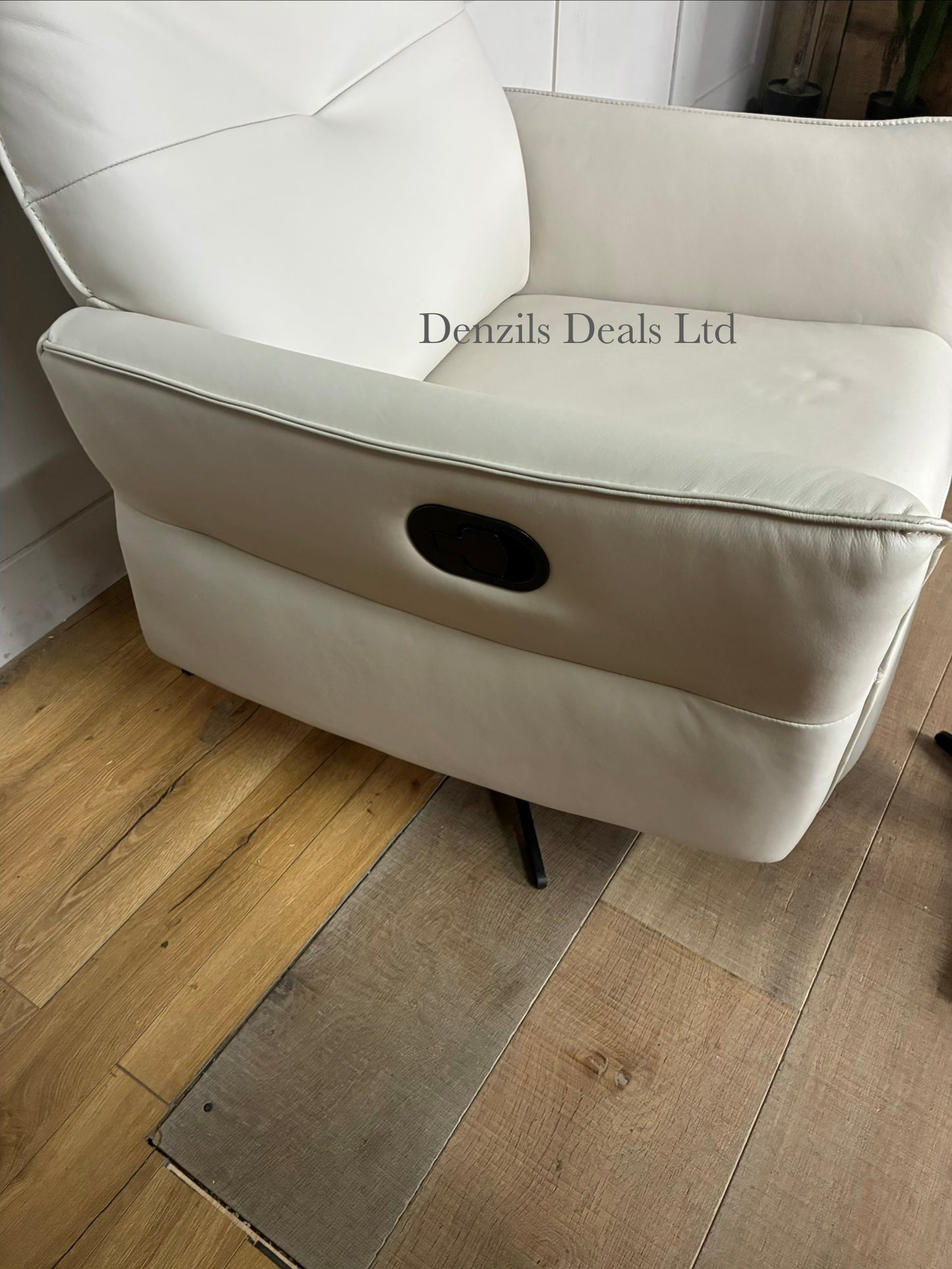 John Lewis Relaxed Recliner Armchair & Footstool, Leather Rrp £949
