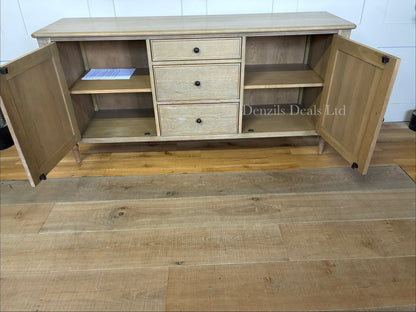 Gallery Direct Bessemer Sideboard in natural oak with decorative bobbin corners
