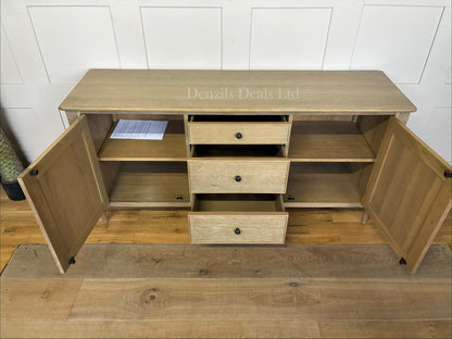 Gallery Direct Bessemer Sideboard in natural oak with decorative bobbin corners
