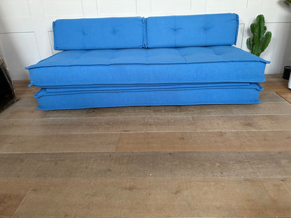 Contemporary blue Macy double sofa bed