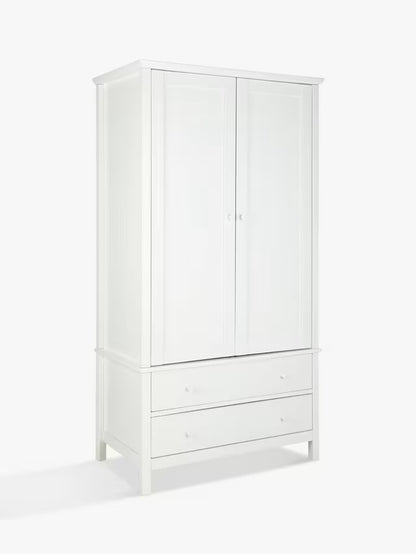 John Lewis Wilton 2 Door Wardrobe, white R8