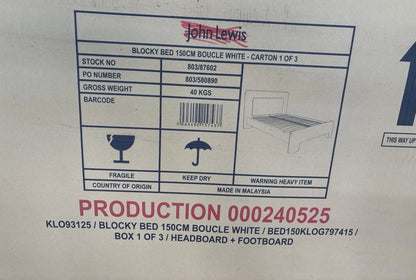 John Lewis Blocky Bed Frame, King Size, Boucle White #1