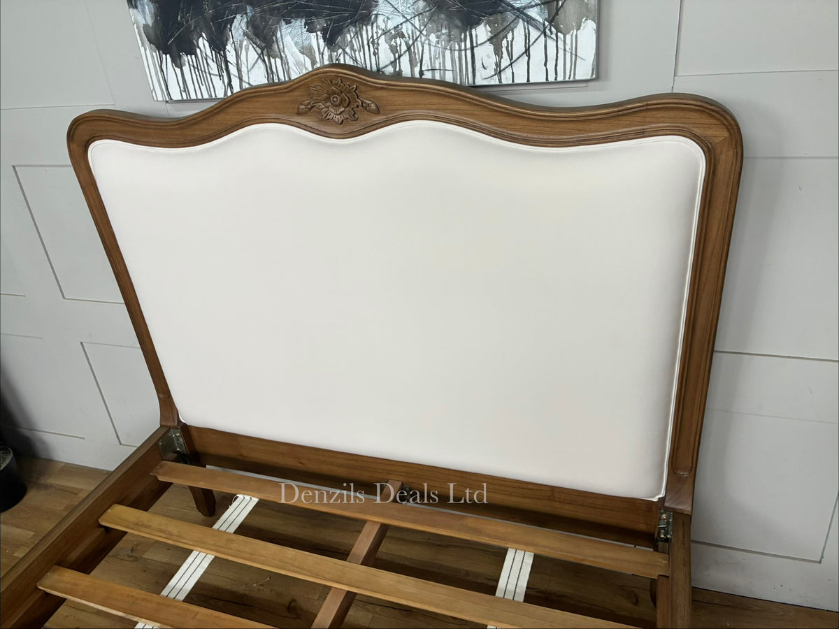 Homesdirect365 Montpellier Antique French Style Bed Solid Mindy Wood, double bed