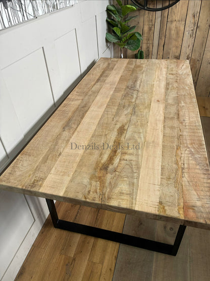 Nkuku Fia 6 Seater Mango Wood Dining Table, Natural Rrp £1250 R63