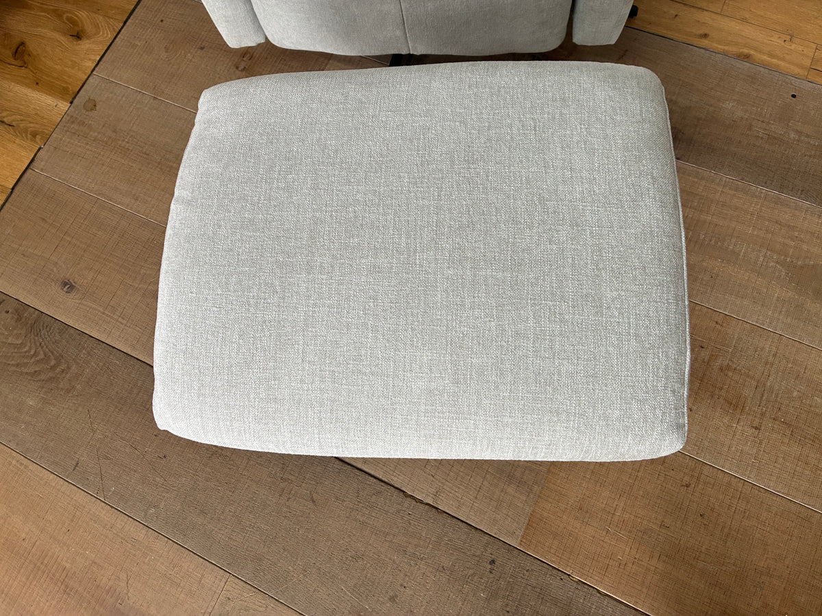 John Lewis Relaxed Recliner Armchair & Footstool, Metal Leg, Grey Chenille