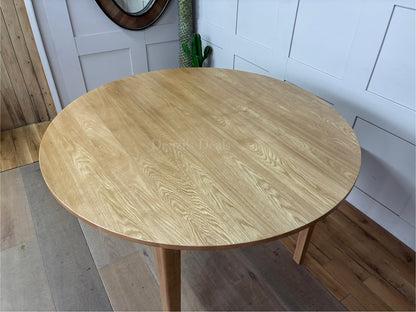 OAK ROUND DINING TABLE 120CM DURHAM NATURAL  By OAK FURNITURELAND Rrp £580