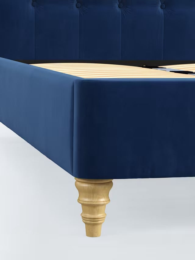 John Lewis Rue Upholstered Bed Frame, King Size, Deep Velvet Royal Rrp £799 R52