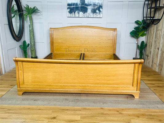 cotswold WINCHCOMBE OILED OAK 6ft Super King Sleigh Bed with slats R19