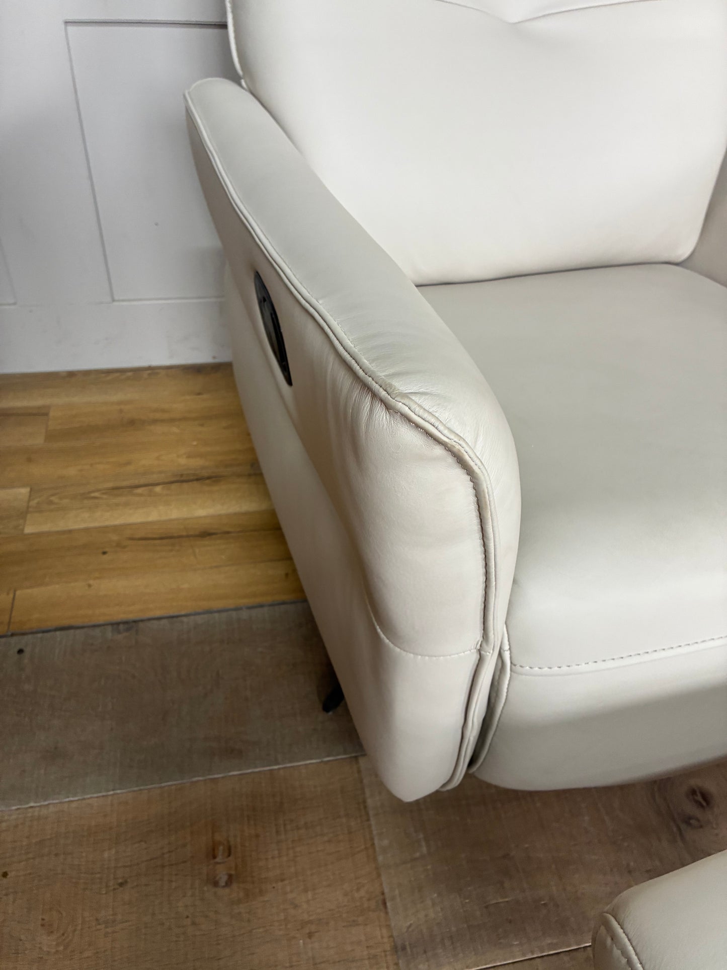 John Lewis Relaxed Recliner Armchair & Footstool, Leather Rrp £949
