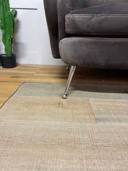 Gallery Interiors Tesoro Sofa Dark Taupe Velvet Rrp £1875 R61