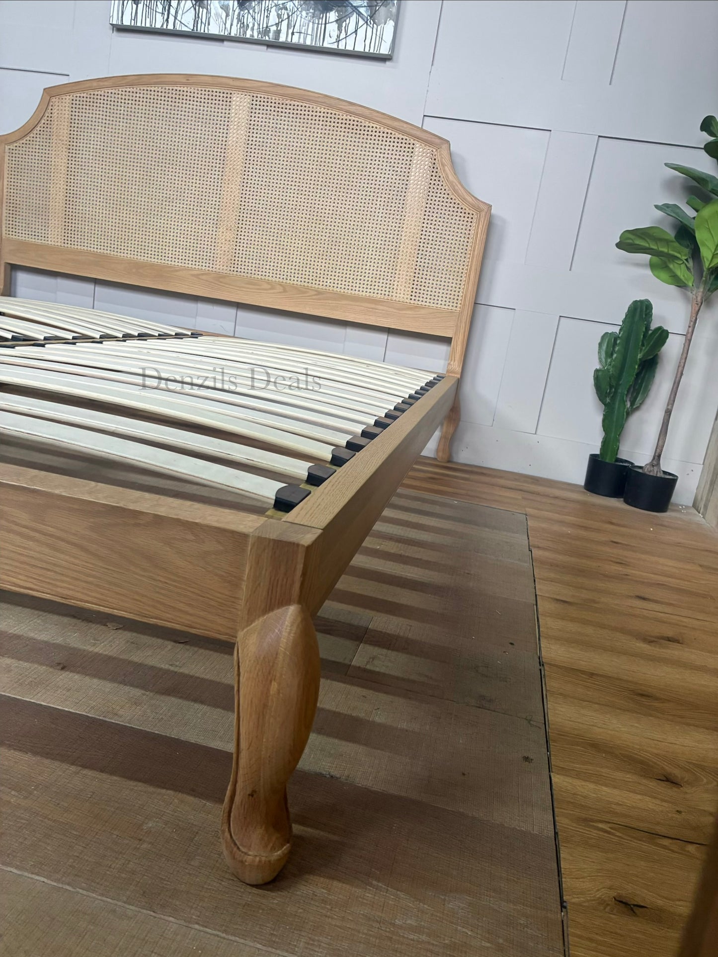 John Lewis Louis Woven Rattan Bed Frame, Super King Size, Oak Rrp 1299