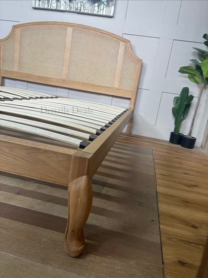 John Lewis Louis Woven Rattan Bed Frame, Super King Size, Oak Rrp 1299