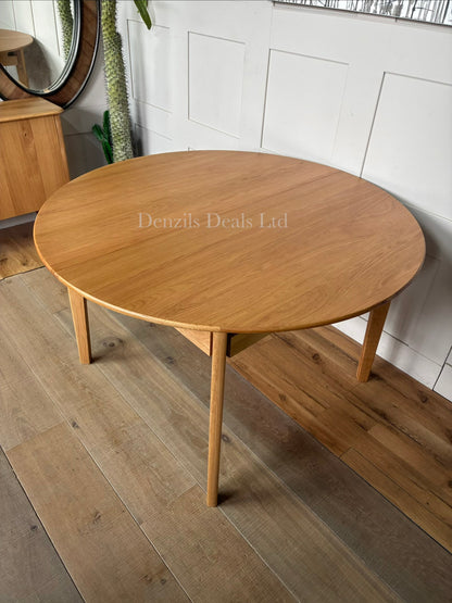 Fishe & Lilly WRIGHT OAK ROUND EXTENDABLE DINING TABLE Rrp £799