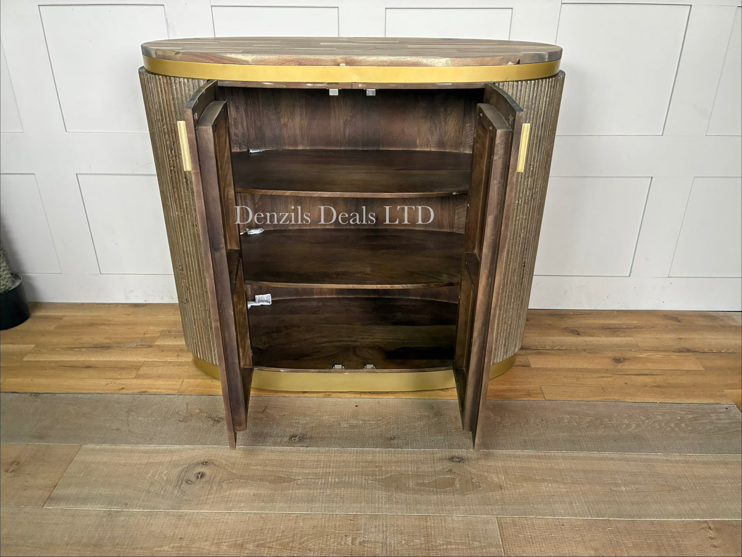 Astley Oval Home Bar Cabinet Rrp £1499 F2