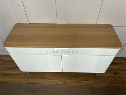 Ebbe Gehl for John Lewis Mira Wide Sideboard, White/Oak R6 RRP £750
