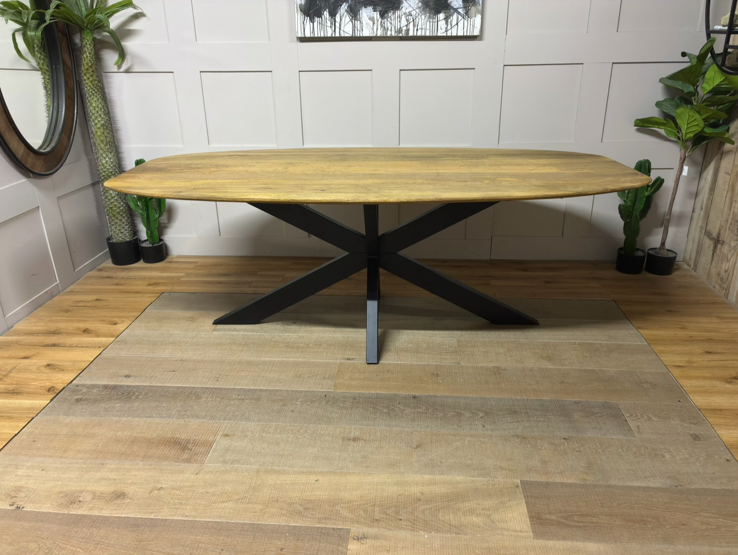 The Java Large Oval X-Leg Dining Table Rrp £879