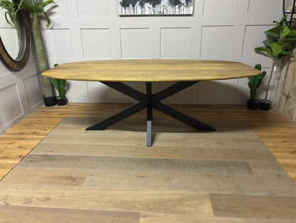 The Java Large Oval X-Leg Dining Table Rrp £879