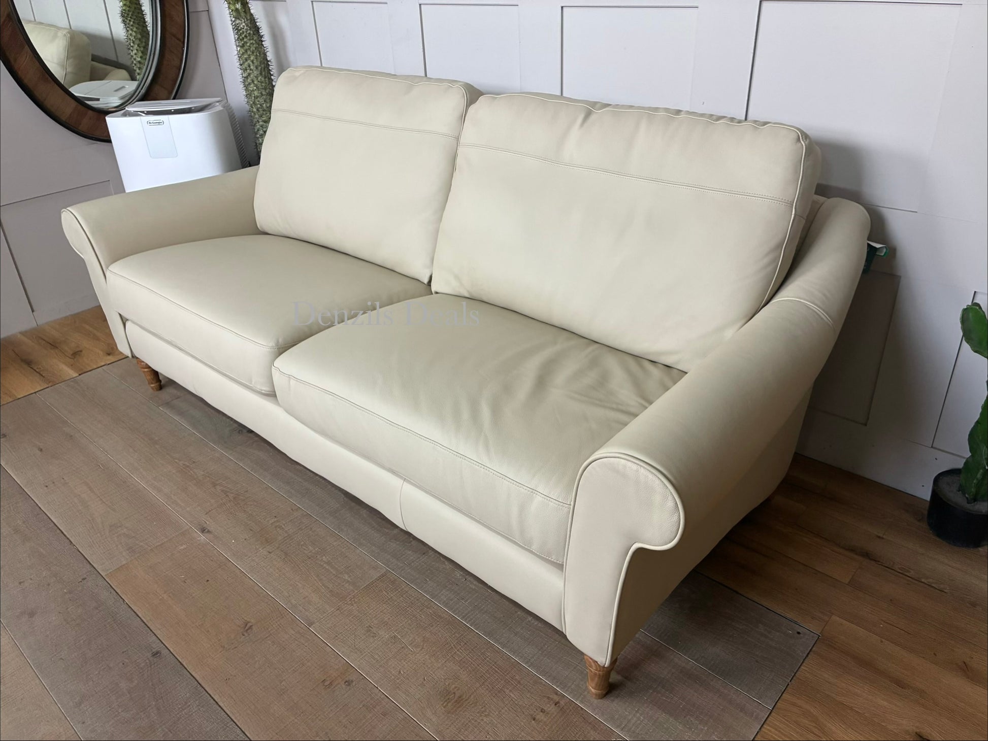 John Lewis Camber Grand 4 Seater Leather Sofa, Light Leg, Matt Pearl, With an elegant slender scroll arm, the Camber range delivers maximum style without compromising on comfort. A supportive sit, with a high back